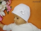 Preview: Taufmütze mit Blume Baby Mädchen