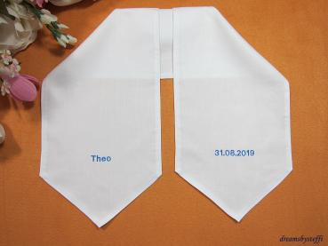 Taufschal Krawattenform Name/Datum