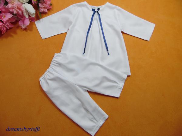 Taufanzug schlicht Satinschleife - Modell 2 - Baby Mädchen + Junge